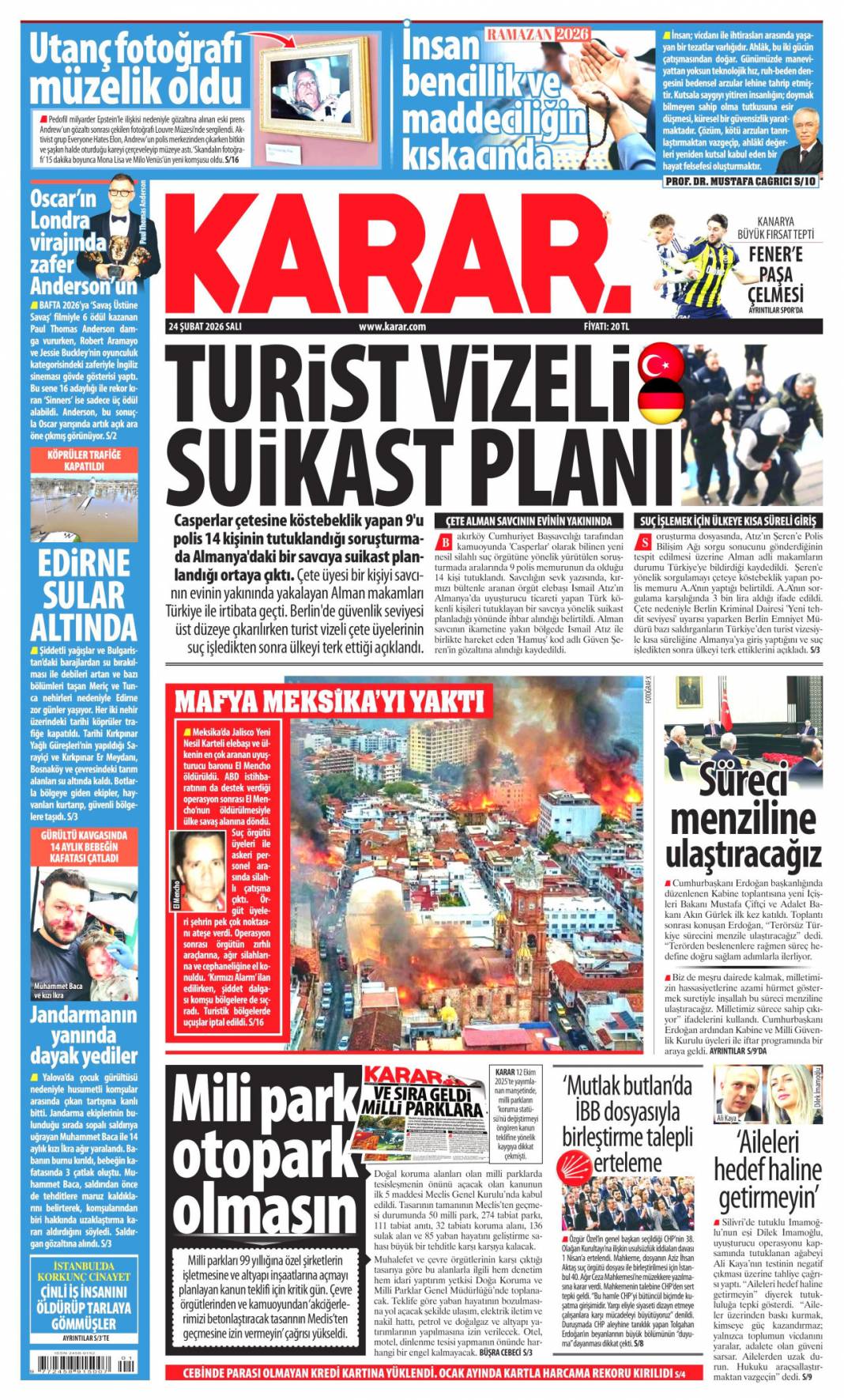 Dünyada Türkiye rüzgârı esiyor: 24 Şubat 2026 Salı güncel gazete manşetleri 12