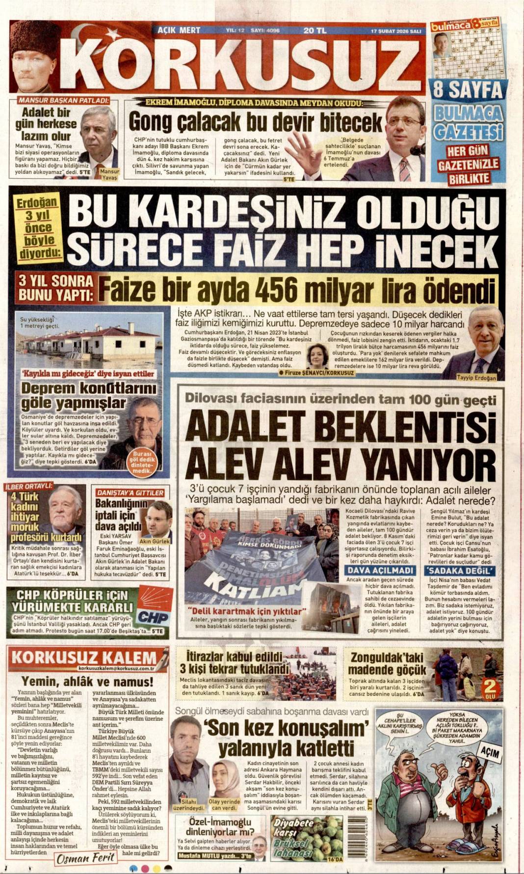 CHP'li tacizci hâlâ görevde: 17 Şubat 2026 Salı güncel gazete manşetleri 15