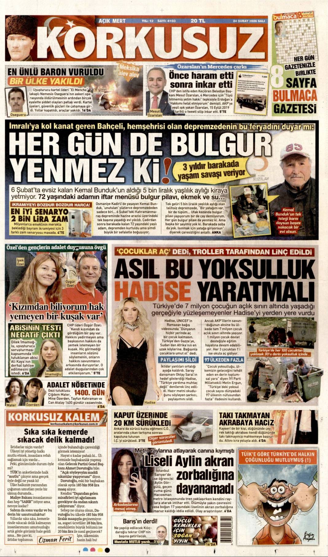 Dünyada Türkiye rüzgârı esiyor: 24 Şubat 2026 Salı güncel gazete manşetleri 13