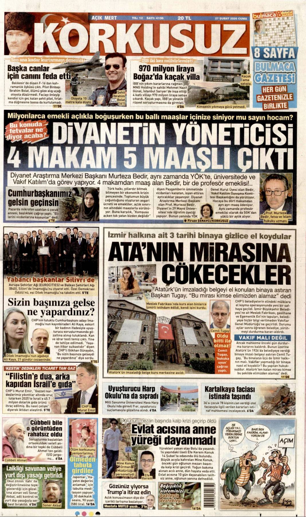 Her alanda tarihi dönüşüm yaşıyoruz: 27 Şubat 2026 Cuma güncel gazete manşetleri 17