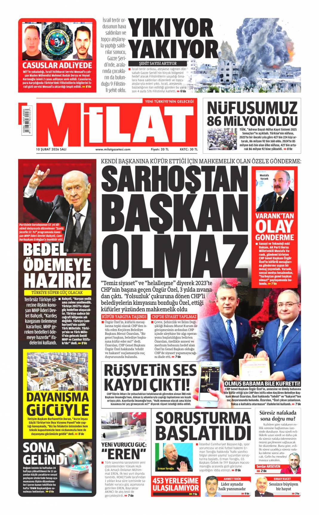 Rejimi devirmek boş bir hayal: 10 Şubat 2026 Salı güncel gazete manşetleri 17