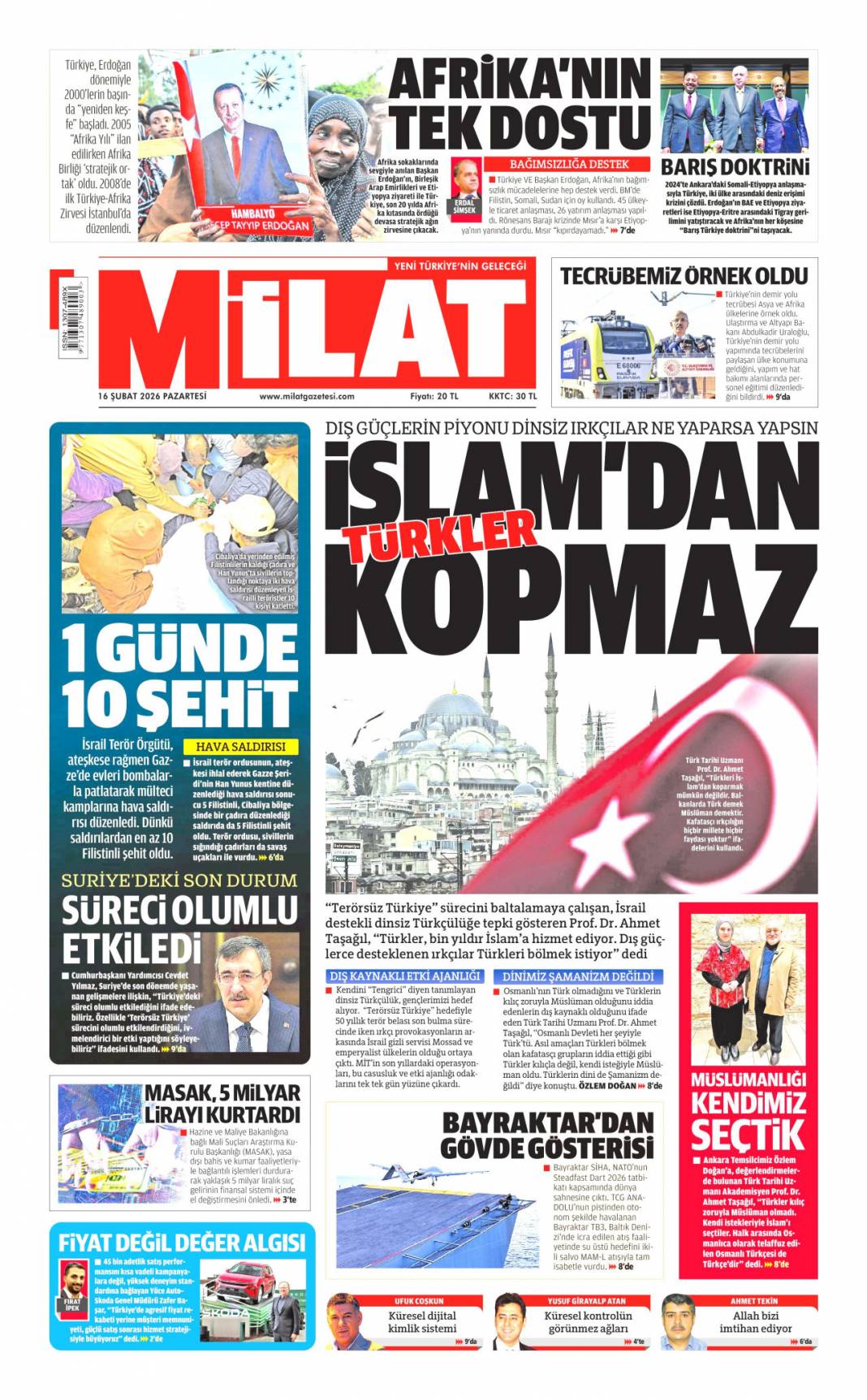 İstifa ağaç katliamını örtmez: 16 Şubat 2026 Pazartesi güncel gazete manşetleri 13