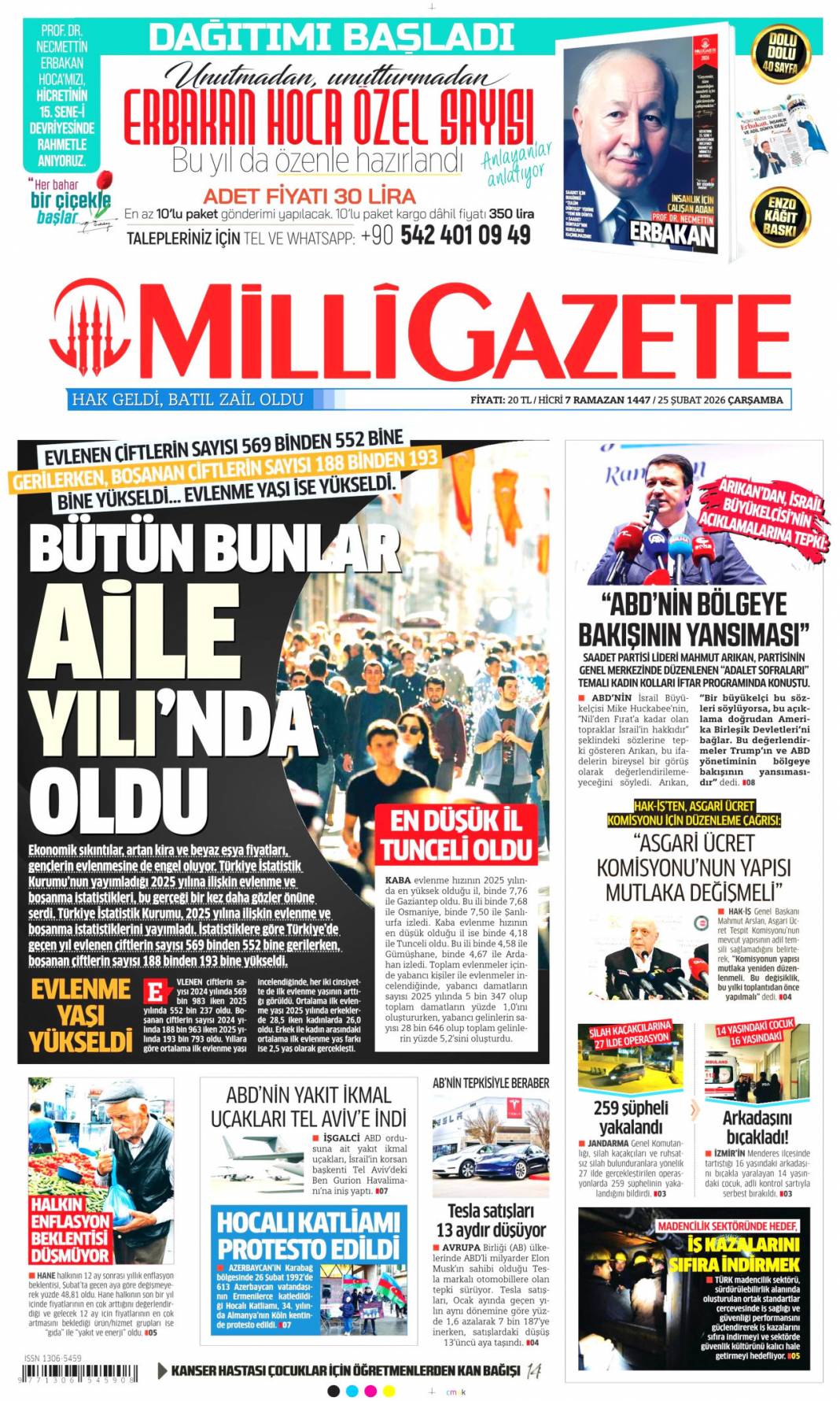 Rüşveti eksik verince sahneye çıkamadı: 25 Şubat 2026 Çarşamba güncel gazete manşetleri 17