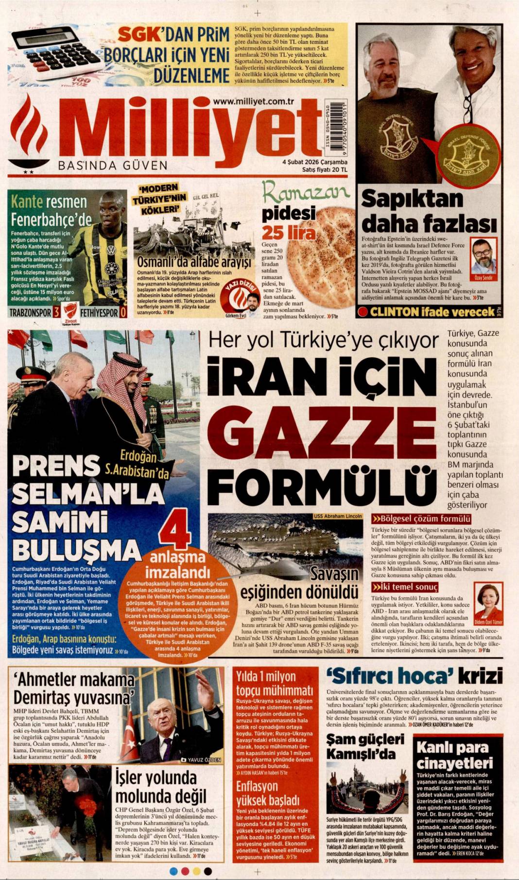 Siyanost sapıktan İlluminati itirafı: 4 Şubat 2026 Çarşamba güncel gazete manşetleri 3