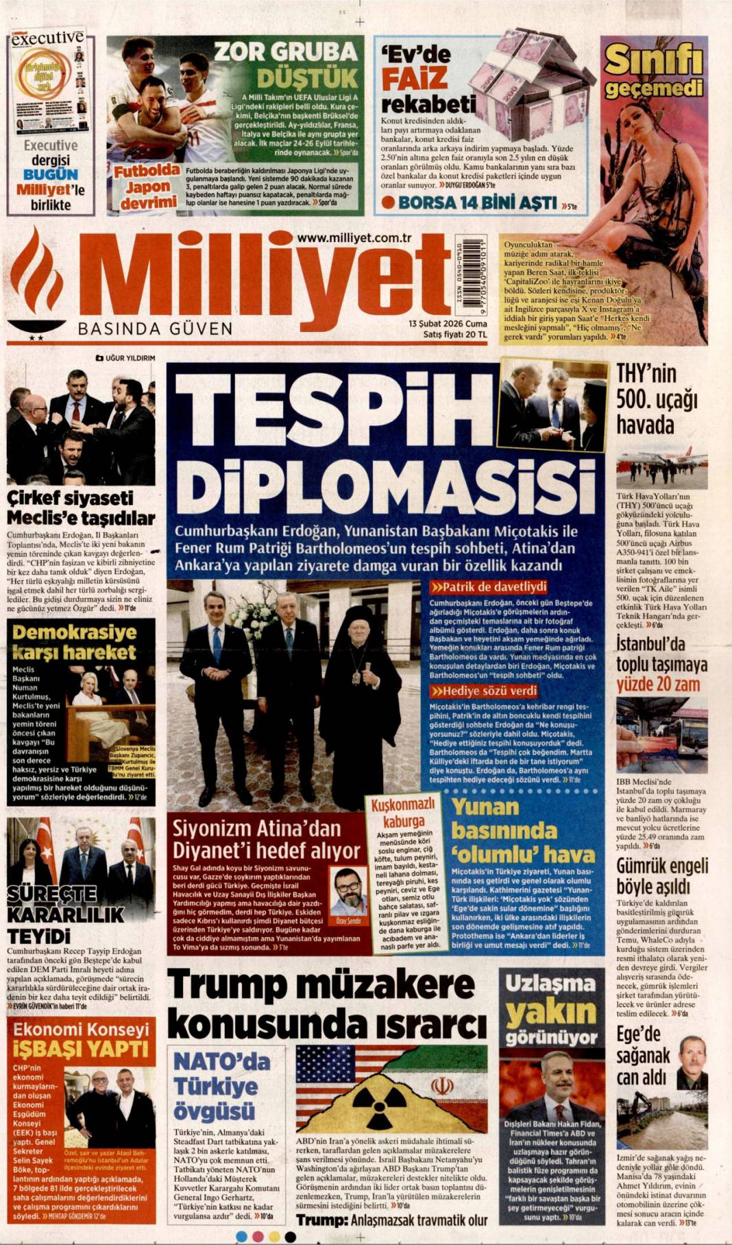 Faşizanlık CHP'nin iliklerine sinmiş: 13 Şubat 2026 Cuma güncel gazete manşetleri 5