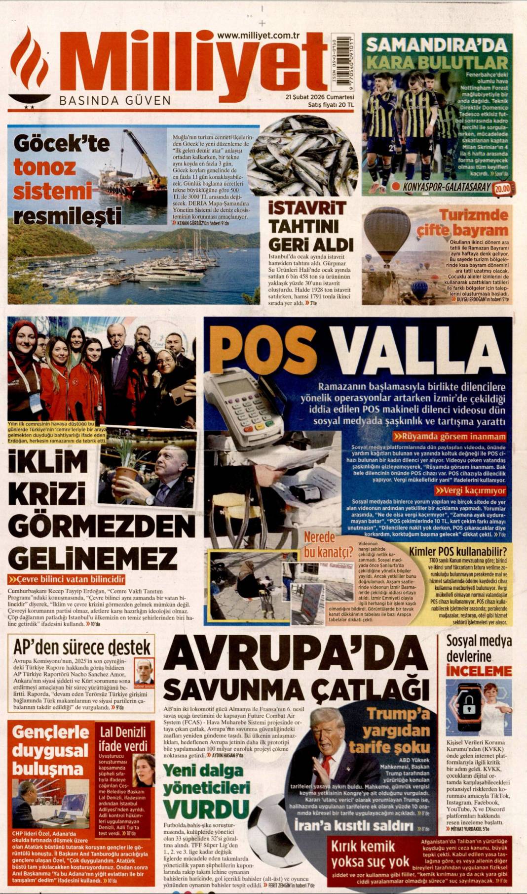 Türkiye Ramazanda Gazze'yi unutmadı: 21 Şubat 2026 Cumartesi güncel gazete manşetleri 4