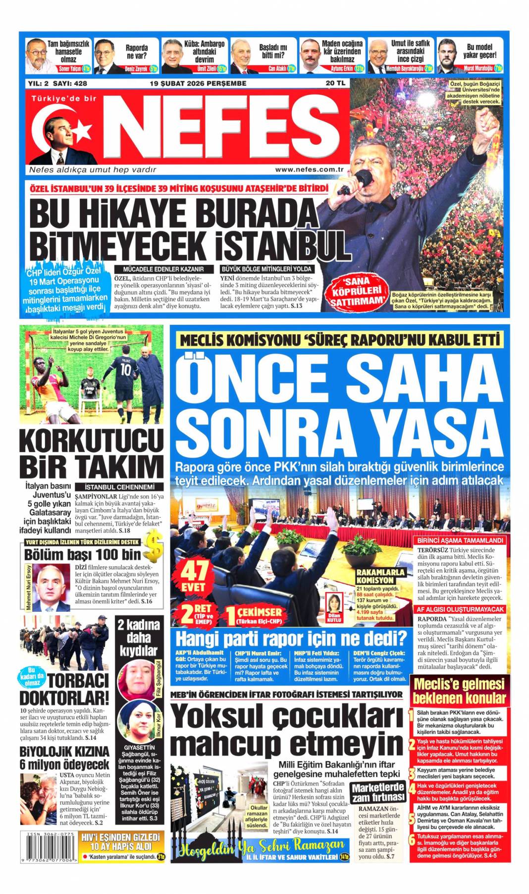 Terör prangasını parçaladık: 19 Şubat 2026 Perşembe güncel gazete manşetleri 15