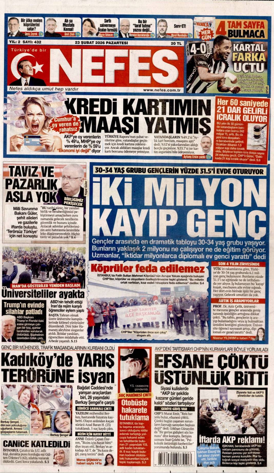 Zehir tacirlerine Avcı'dan Siber darbe: 23 Şubat 2026 Pazartesi güncel gazete manşetleri 20