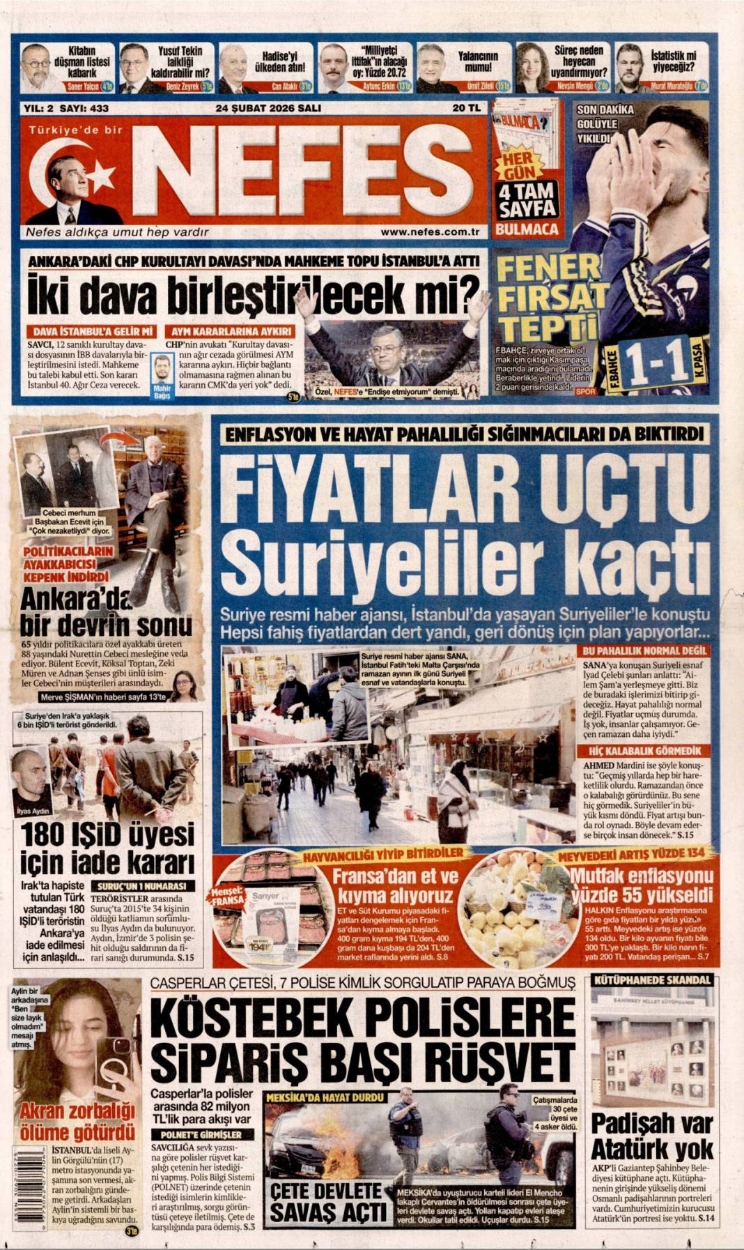 Dünyada Türkiye rüzgârı esiyor: 24 Şubat 2026 Salı güncel gazete manşetleri 16