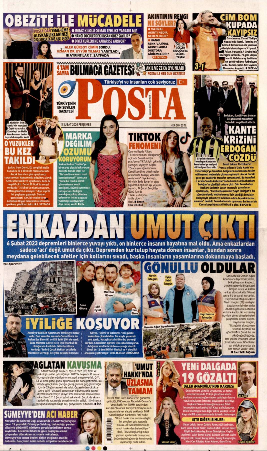 Gazze'de barış için Mısır'la iş birliği: 5 Şubat 2026 Perşembe, güncel gazete manşetleri 20