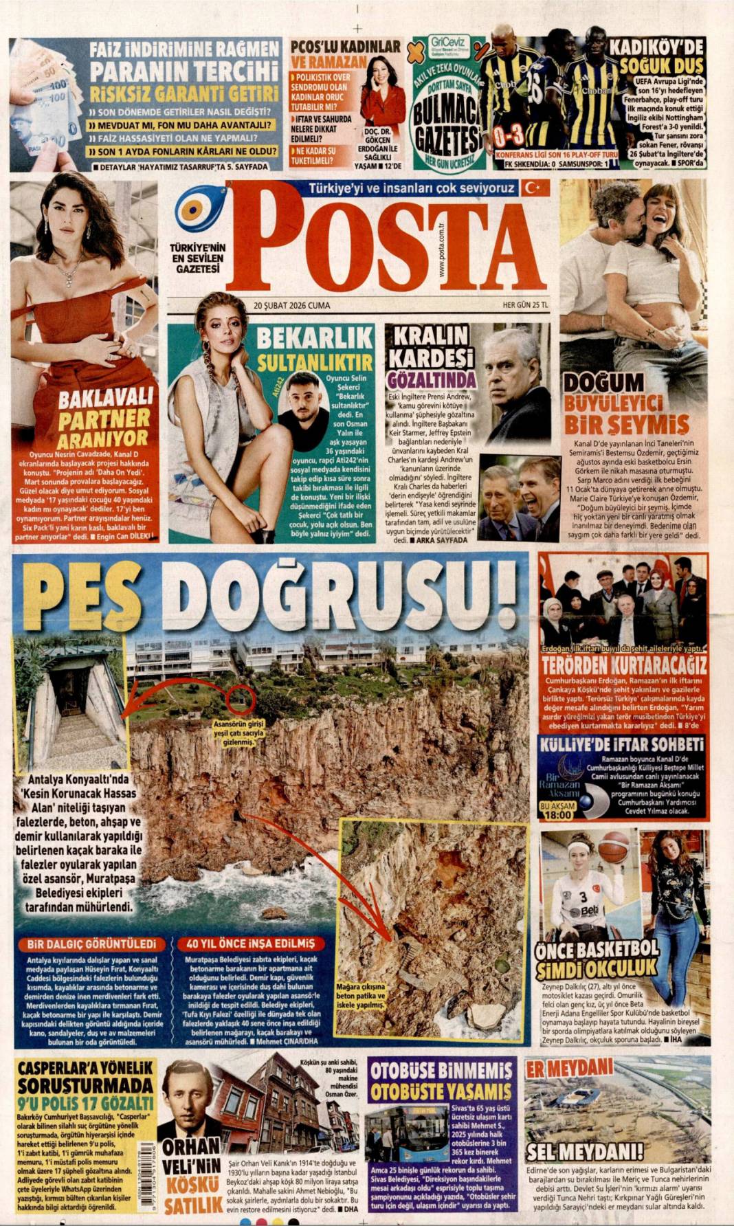 Şehitlerin emanetine sahip çıkıyoruz: 20 Şubat 2026 Cuma güncel gazete manşetleri 8