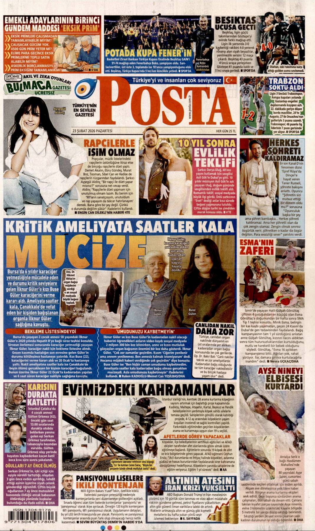 Zehir tacirlerine Avcı'dan Siber darbe: 23 Şubat 2026 Pazartesi güncel gazete manşetleri 8