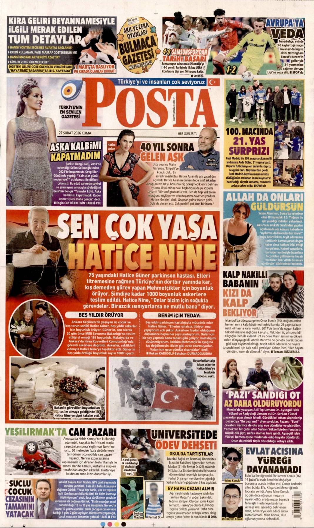 Her alanda tarihi dönüşüm yaşıyoruz: 27 Şubat 2026 Cuma güncel gazete manşetleri 9