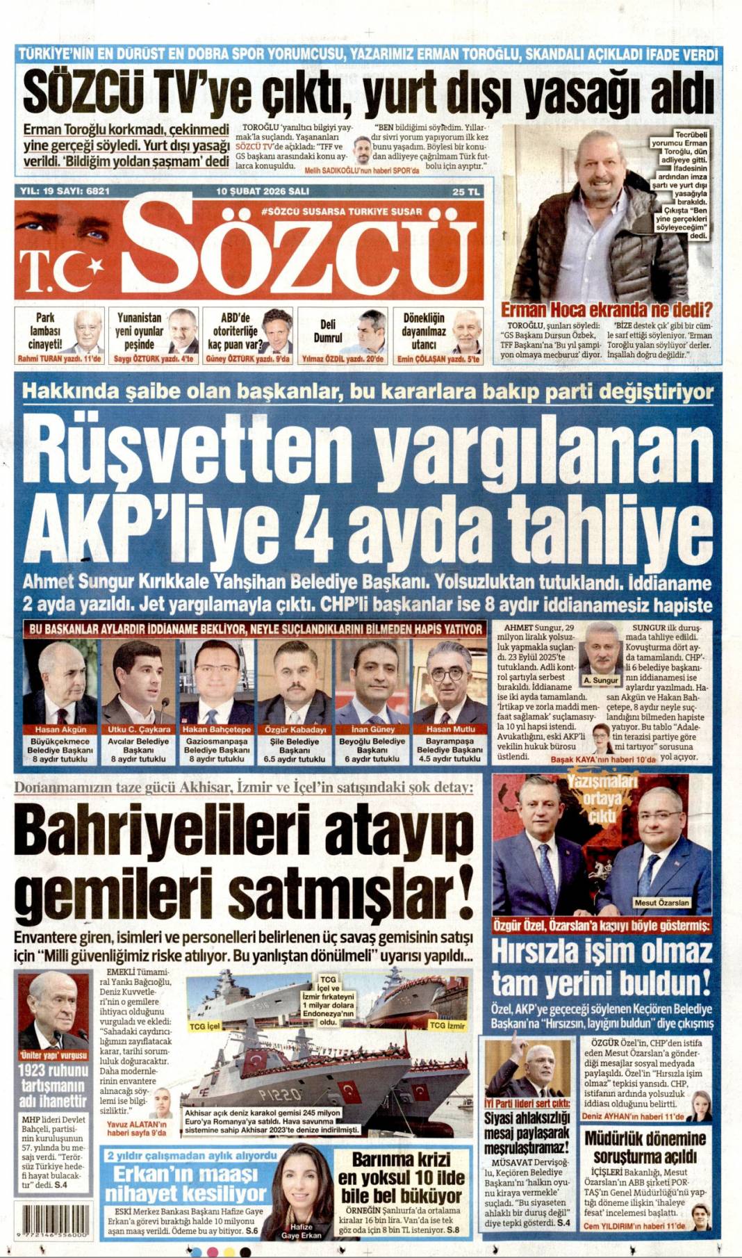 Rejimi devirmek boş bir hayal: 10 Şubat 2026 Salı güncel gazete manşetleri 21