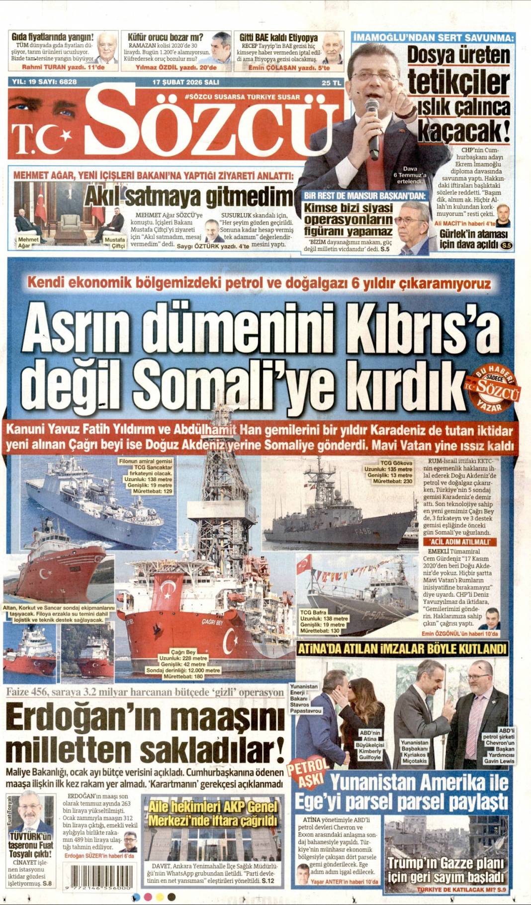 CHP'li tacizci hâlâ görevde: 17 Şubat 2026 Salı güncel gazete manşetleri 20