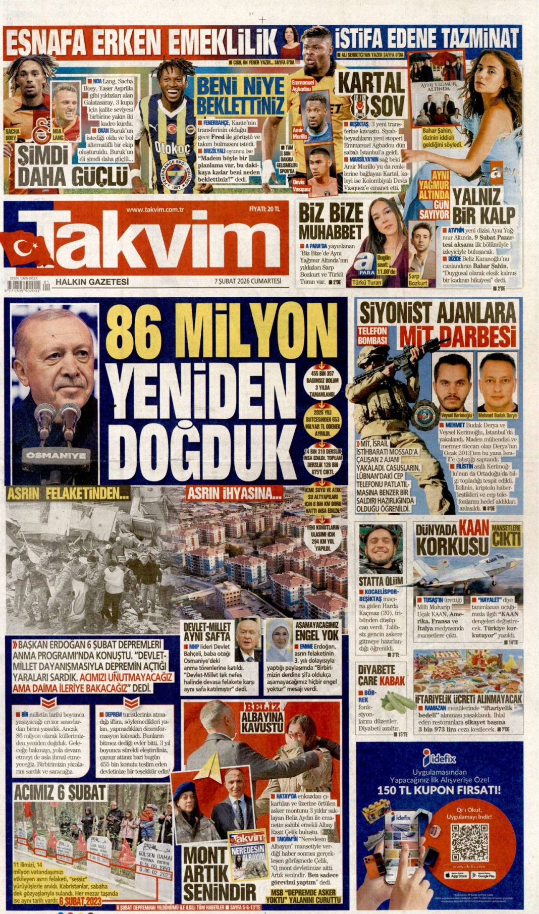 Bitmez dediler işte evler burada: 7 Şubat 2026 Cumartesi güncel gazete manşetleri 22