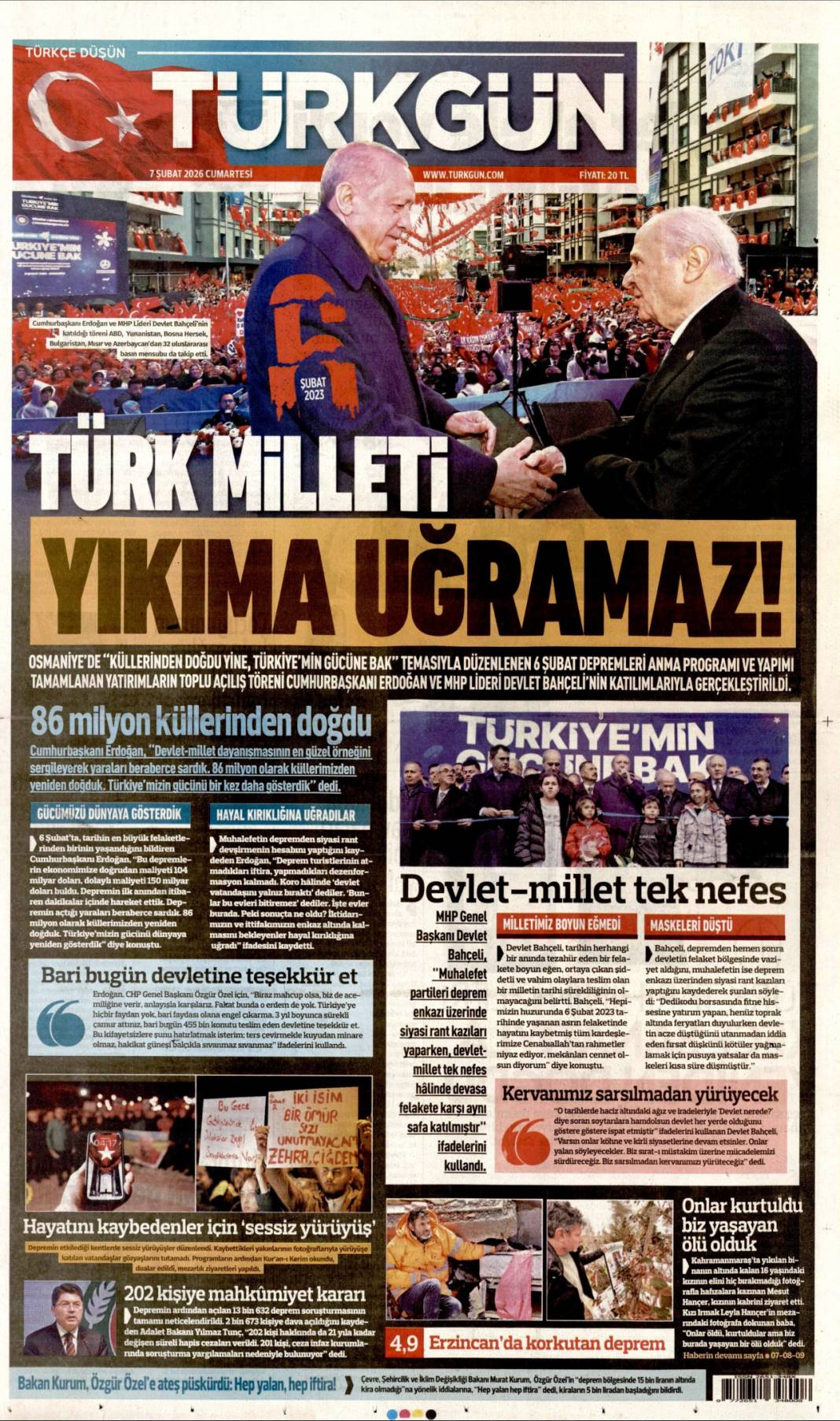 Bitmez dediler işte evler burada: 7 Şubat 2026 Cumartesi güncel gazete manşetleri 11