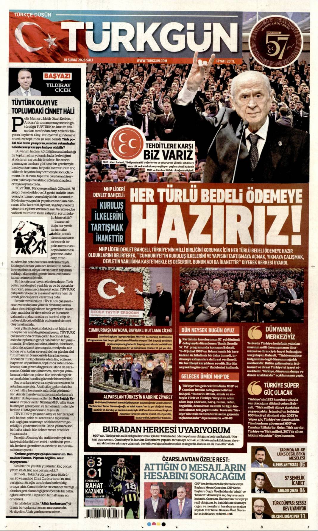 Rejimi devirmek boş bir hayal: 10 Şubat 2026 Salı güncel gazete manşetleri 23