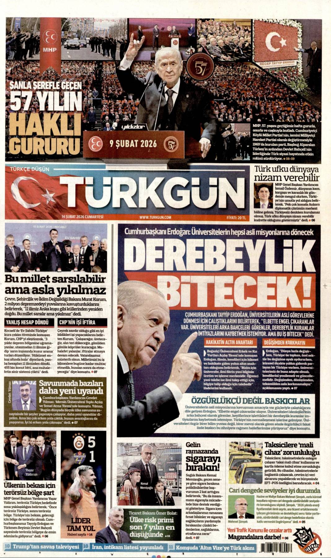 Hepsinin kökünü kazıyacağız: 14 Şubat 2026 Cumartesi güncel gazete manşetleri 20