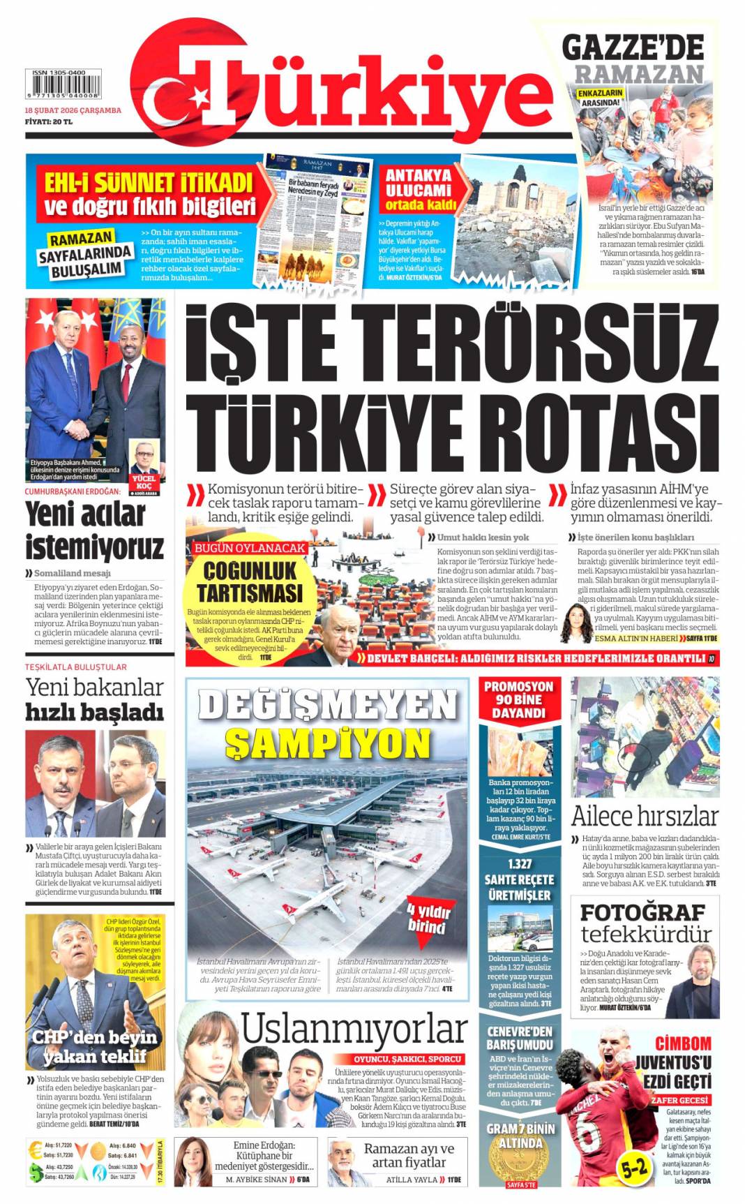 Afrika Boynuzu'nda çatışma istemiyoruz: 18 Şubat 2026 Çarşamba güncel gazete manşetleri 2