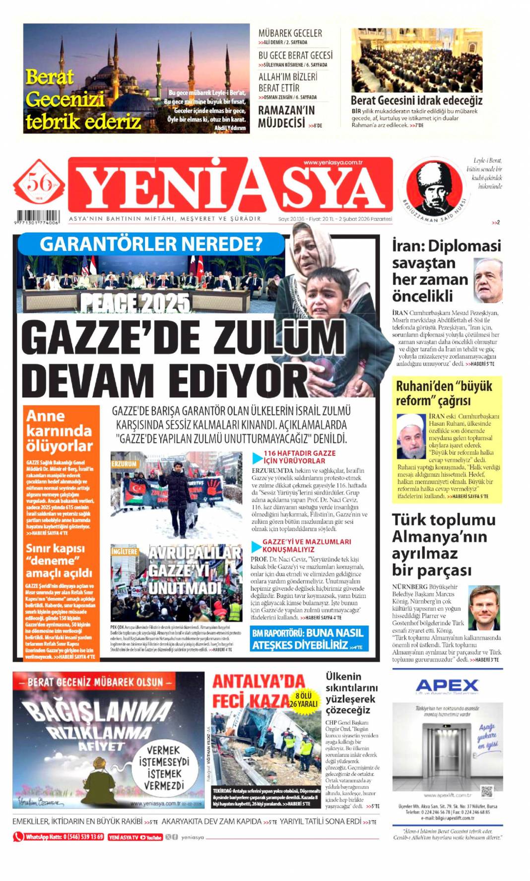 Avrupa saraylarını sarstı: 2 Şubat 2026 Pazartesi güncel gazete manşetleri 11