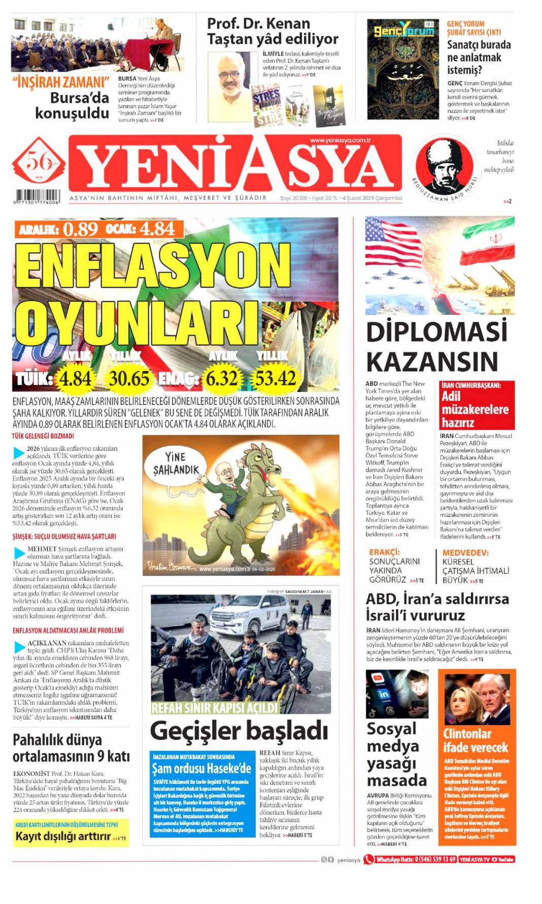 Siyanost sapıktan İlluminati itirafı: 4 Şubat 2026 Çarşamba güncel gazete manşetleri 23