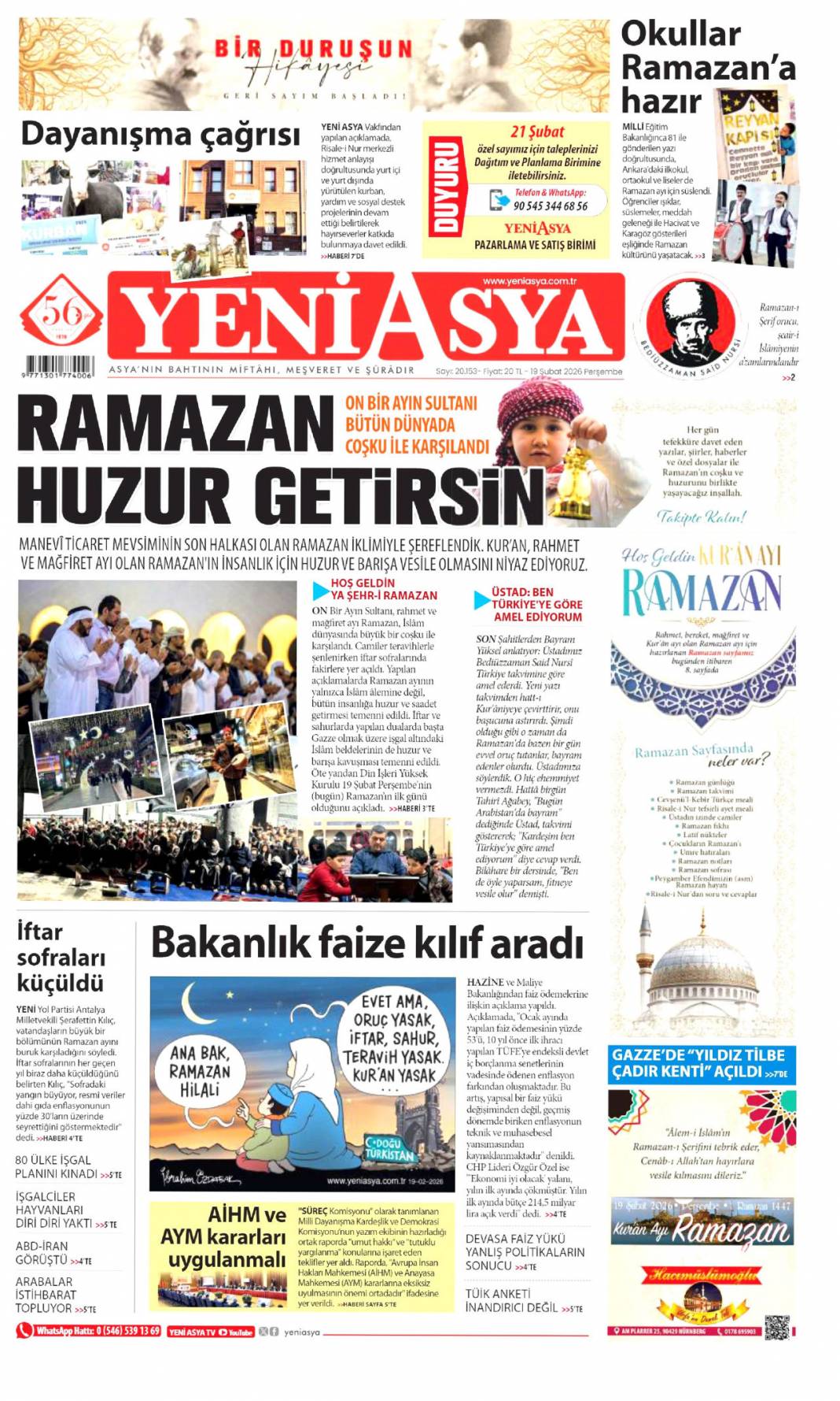 Terör prangasını parçaladık: 19 Şubat 2026 Perşembe güncel gazete manşetleri 21