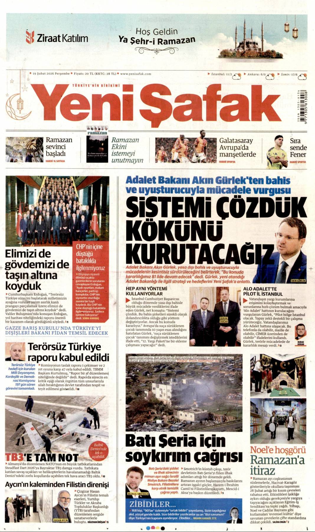 Terör prangasını parçaladık: 19 Şubat 2026 Perşembe güncel gazete manşetleri 24