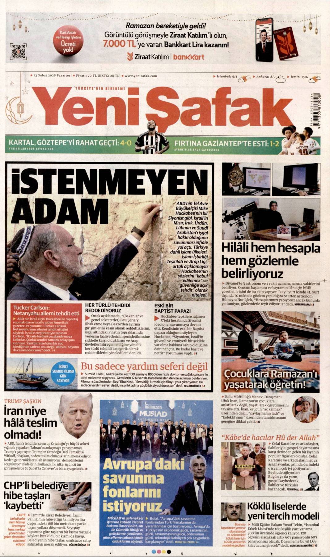 Zehir tacirlerine Avcı'dan Siber darbe: 23 Şubat 2026 Pazartesi güncel gazete manşetleri 6