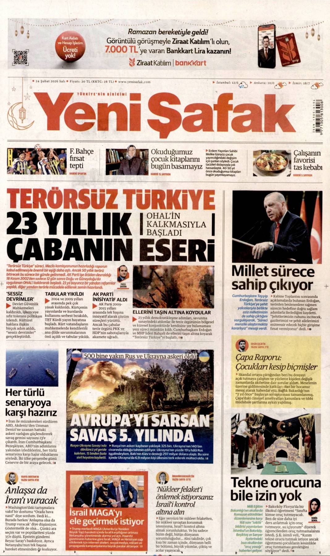 Dünyada Türkiye rüzgârı esiyor: 24 Şubat 2026 Salı güncel gazete manşetleri 25