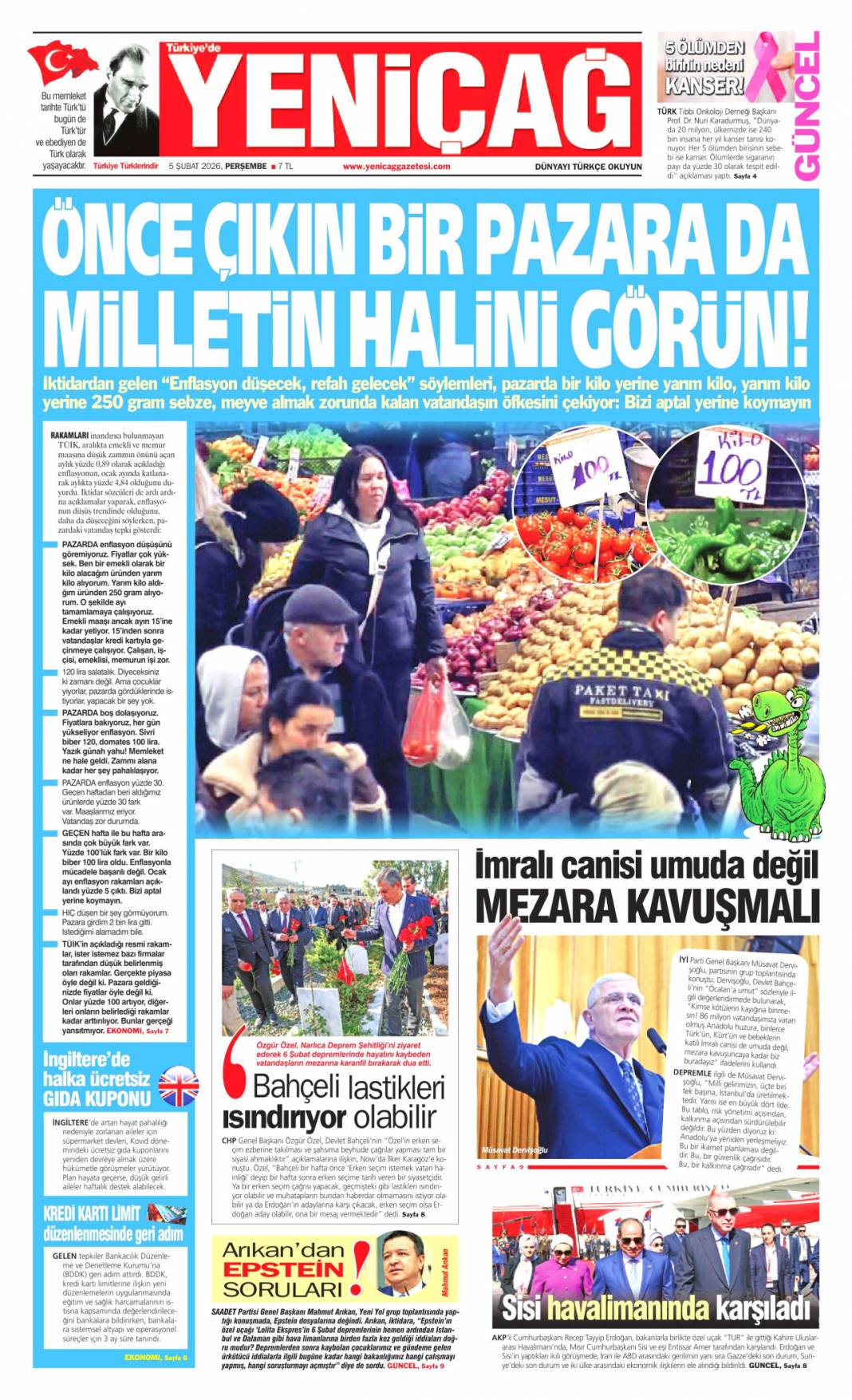 Gazze'de barış için Mısır'la iş birliği: 5 Şubat 2026 Perşembe, güncel gazete manşetleri 24