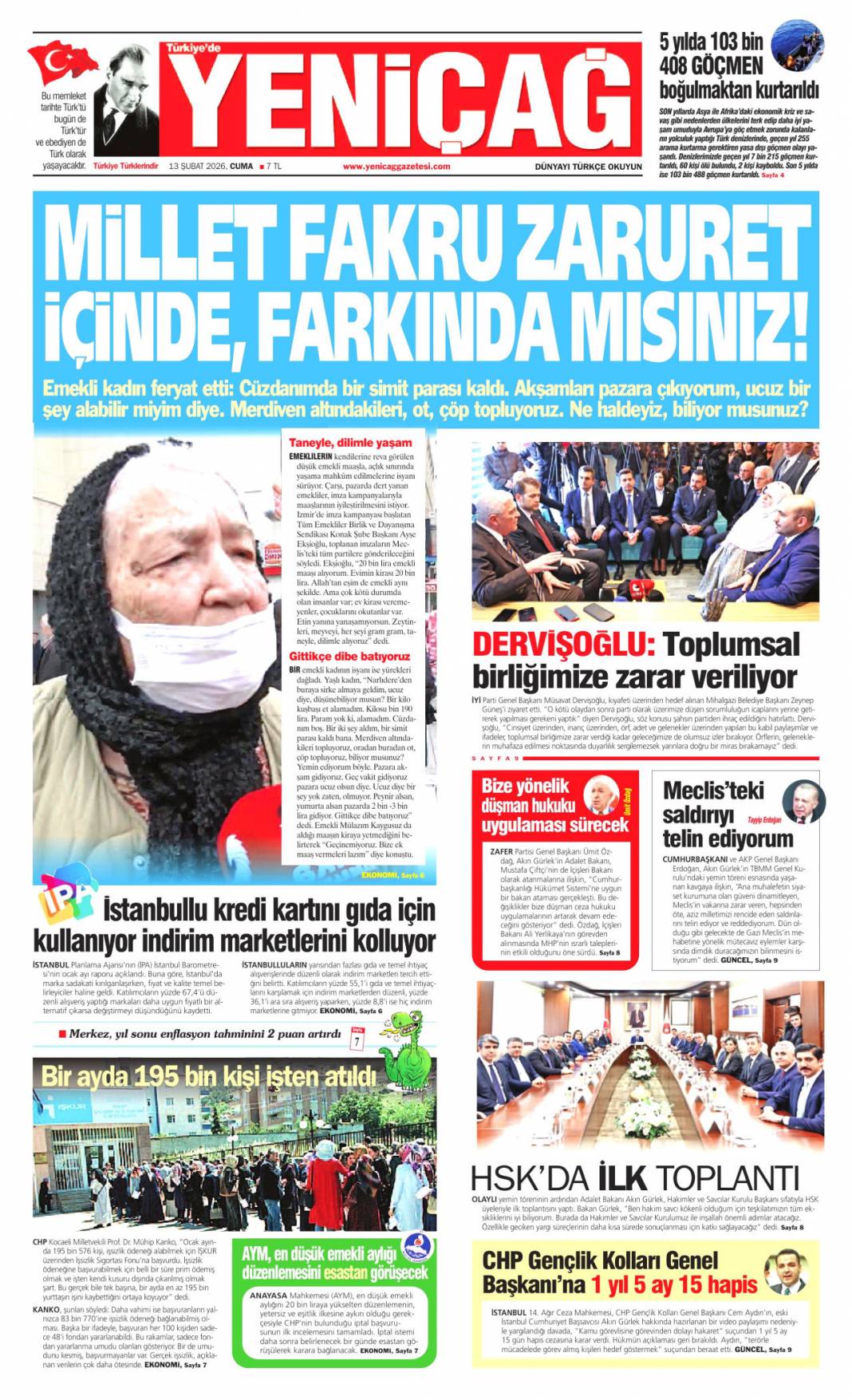 Faşizanlık CHP'nin iliklerine sinmiş: 13 Şubat 2026 Cuma güncel gazete manşetleri 25