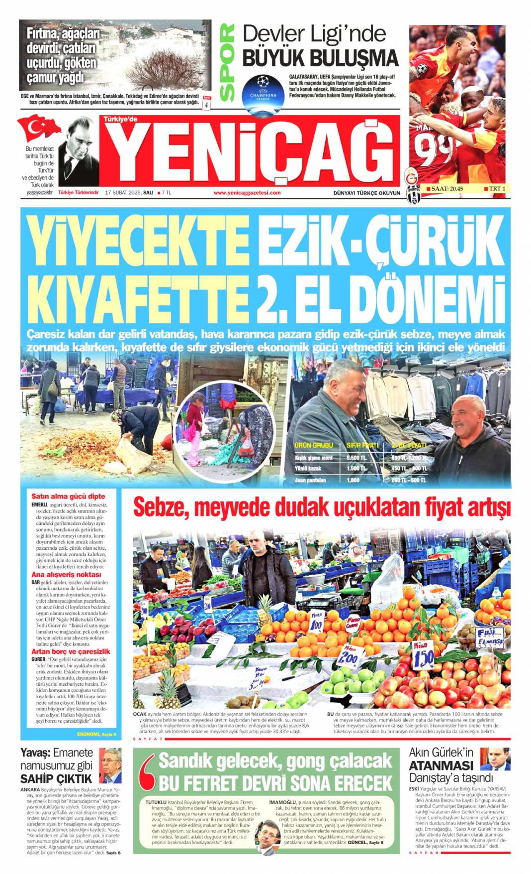 CHP'li tacizci hâlâ görevde: 17 Şubat 2026 Salı güncel gazete manşetleri 23