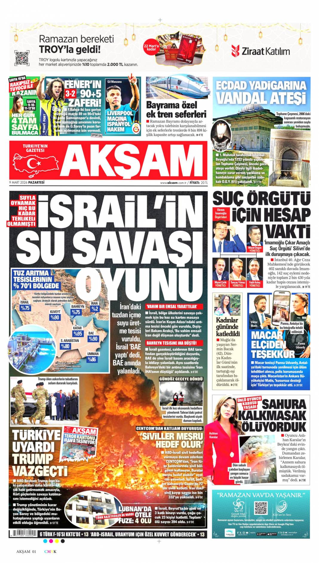 Petrol için dünyayı ateşe attılar: 9 Mart 2026 Pazartesi güncel gazete manşetleri 3