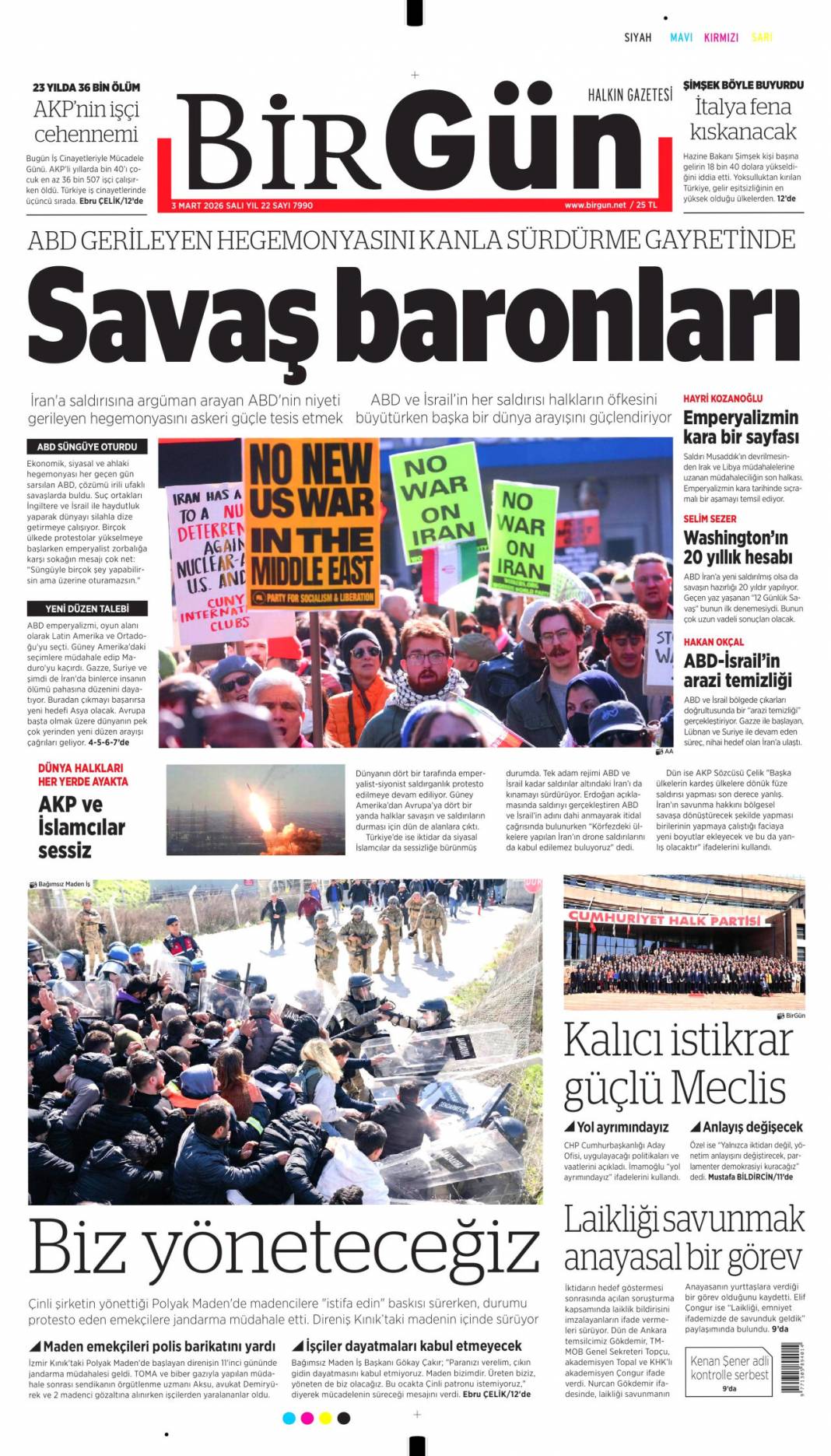 Siyonist ateş dünyayı yakacak: 3 Mart 2026 Salı güncel gazete manşetleri 13