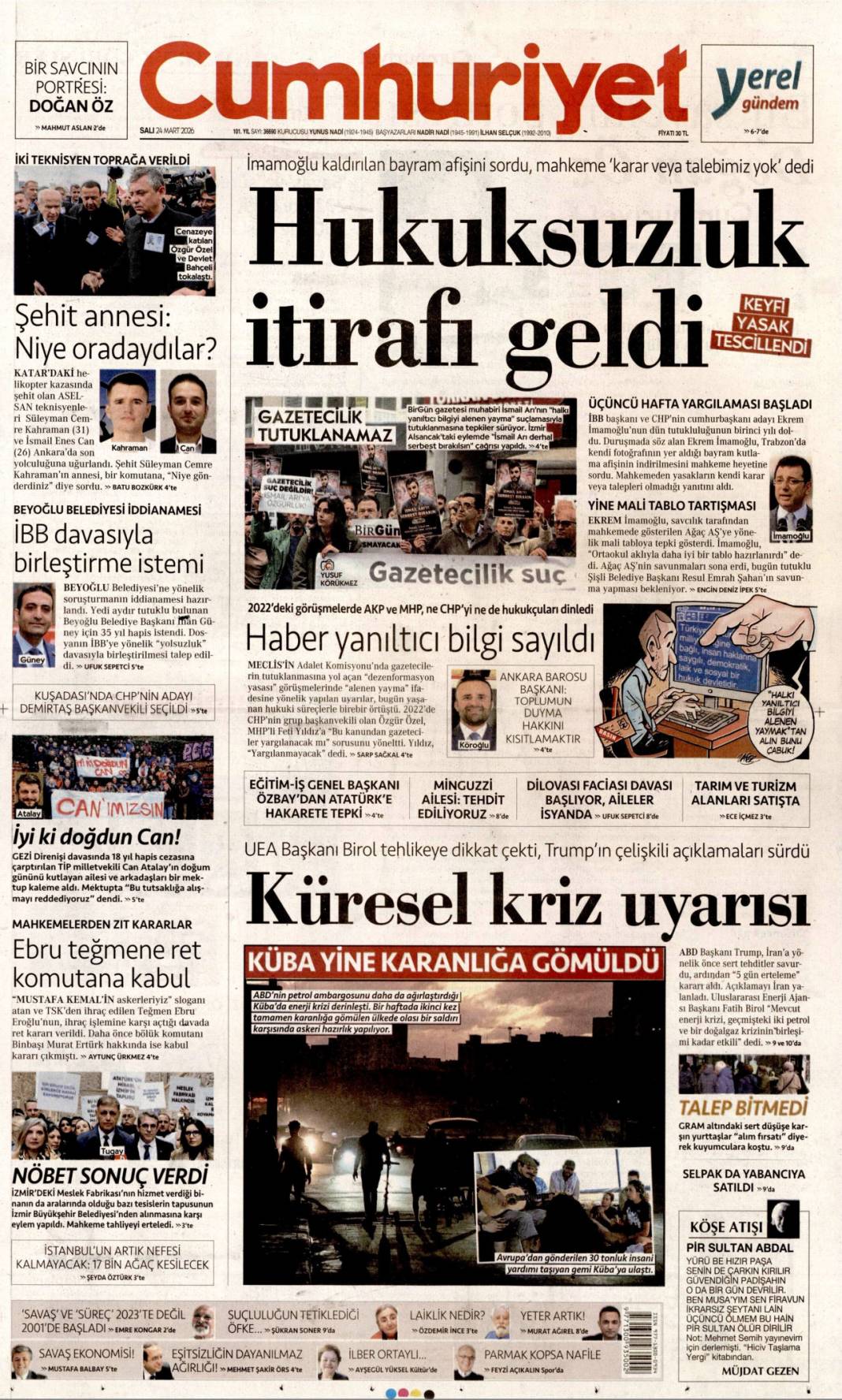 Kafa karıştıran müzakere mesajı: 24 Mart 2026 Salı güncel gazete manşetleri 3