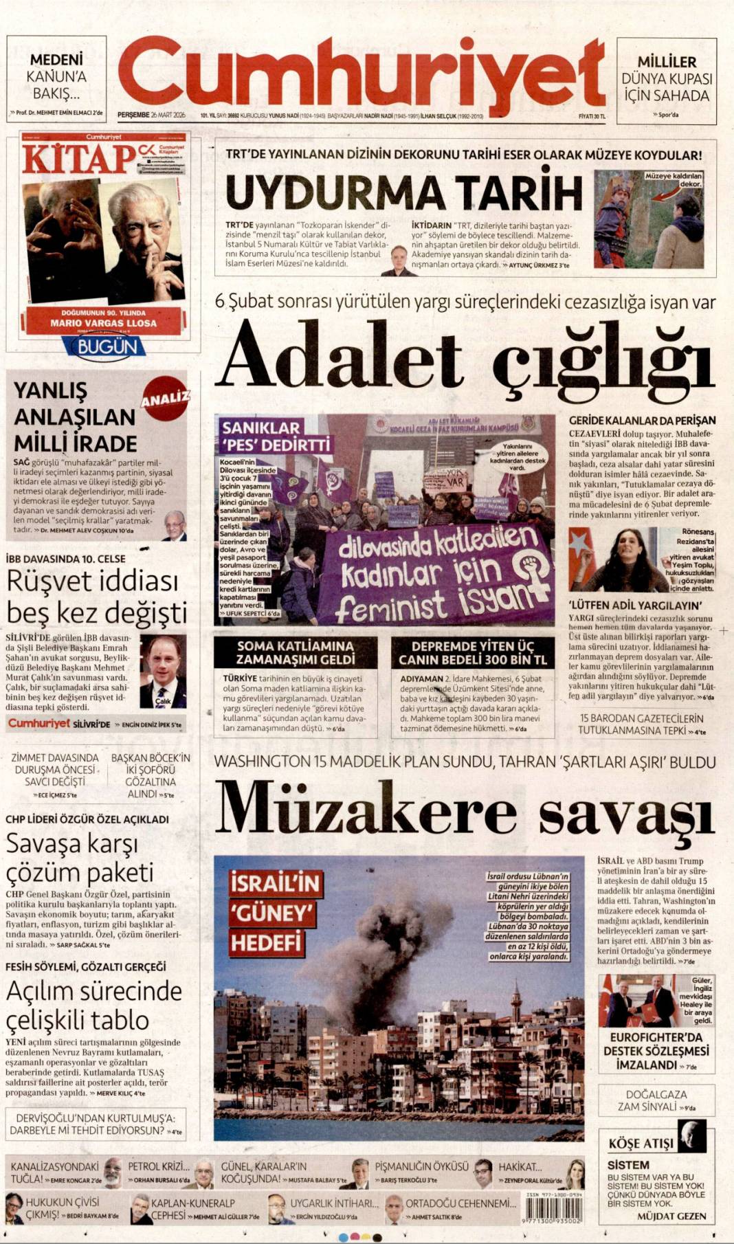 Hem paraşütçü hem müzakereci: 26 Mart 2026 Perşembe güncel gazete manşetleri 4