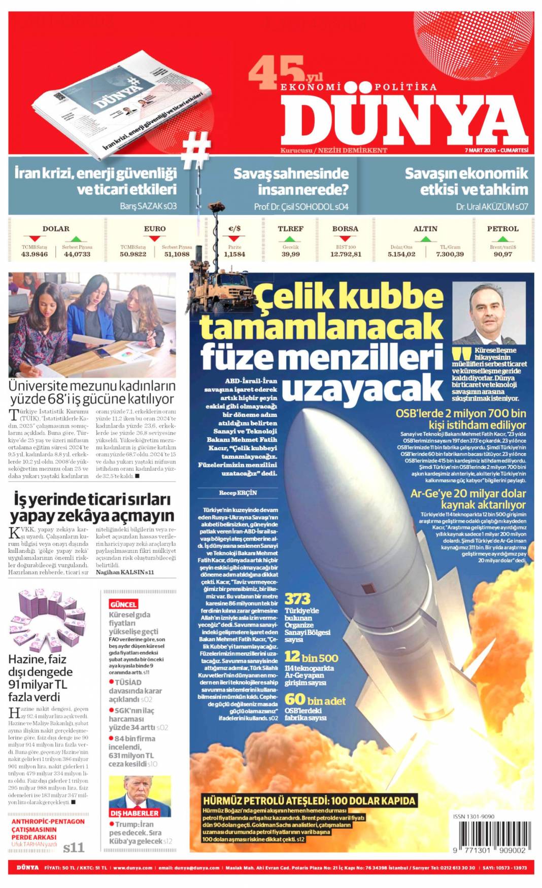 Kürtler 'Bu kez yokuz' dedi: 7 Mart 2026 Cumartesi güncel gazete manşetleri 8