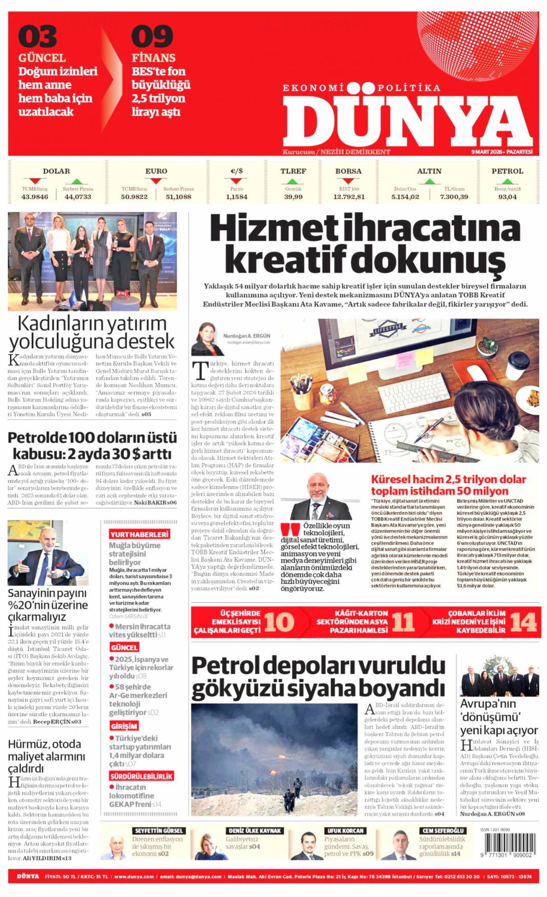 Petrol için dünyayı ateşe attılar: 9 Mart 2026 Pazartesi güncel gazete manşetleri 7