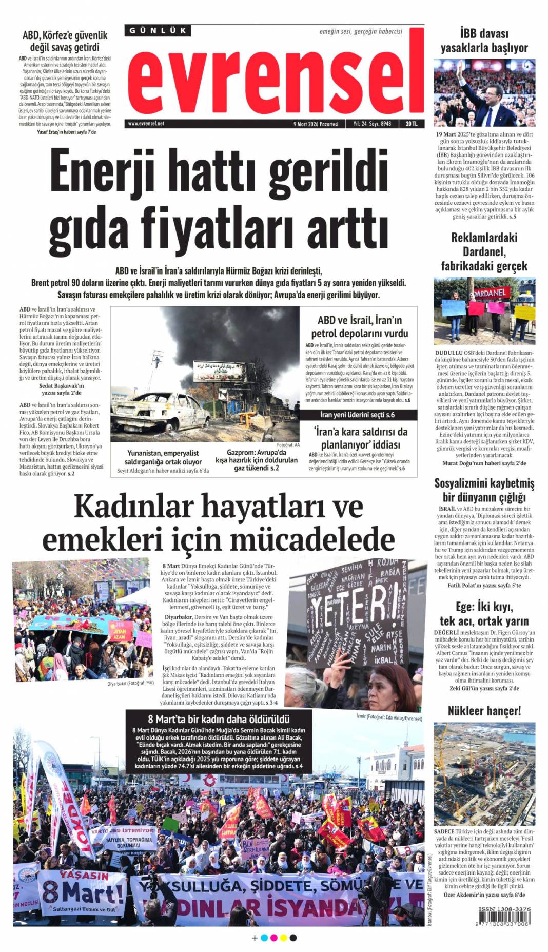 Petrol için dünyayı ateşe attılar: 9 Mart 2026 Pazartesi güncel gazete manşetleri 8