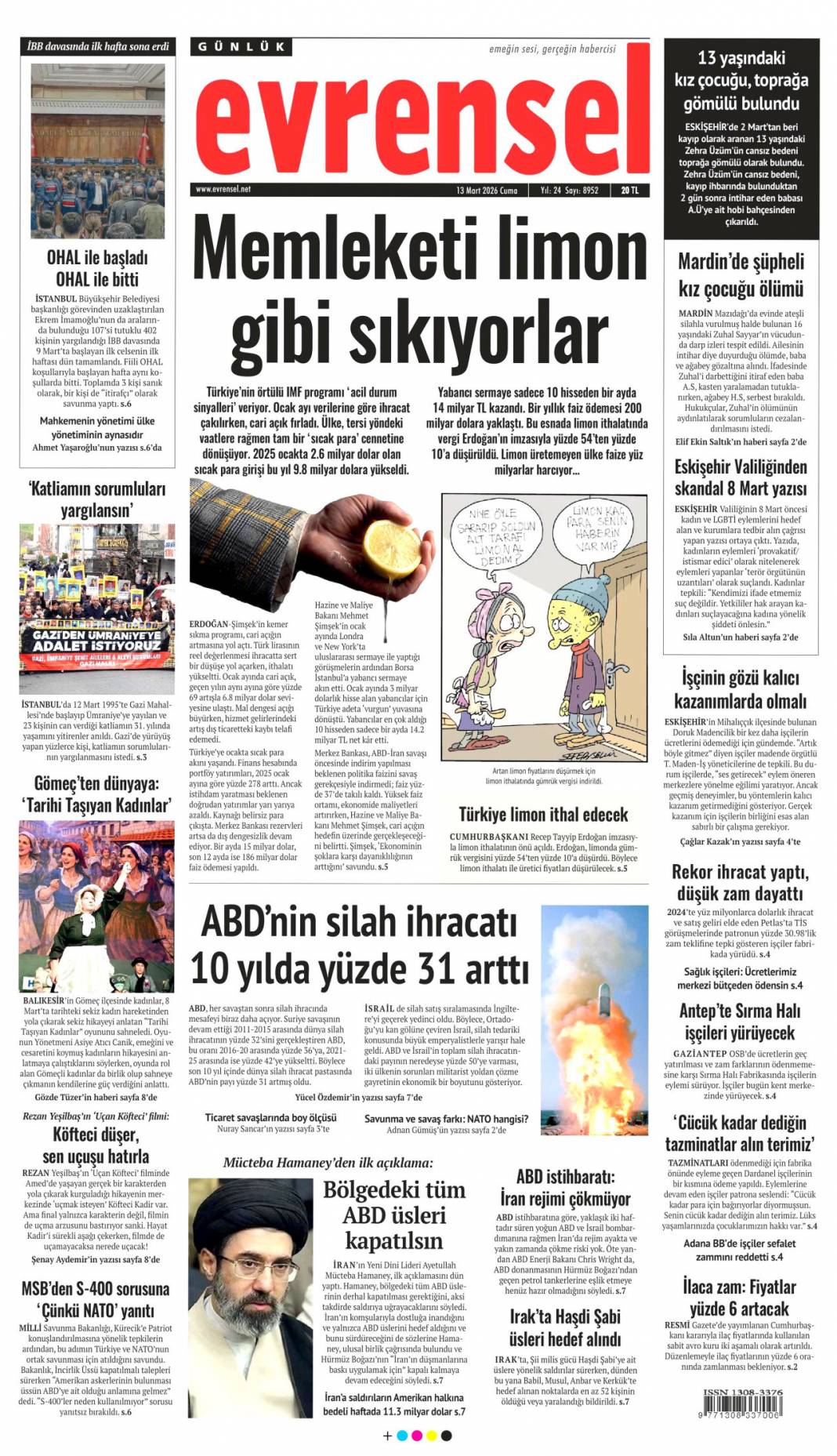 Vahşet sürüyor, dram büyüyor: 13 Mart 2026 Cuma güncel gazete manşetleri... 10