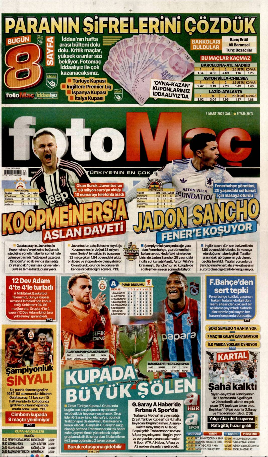 Siyonist ateş dünyayı yakacak: 3 Mart 2026 Salı güncel gazete manşetleri 26