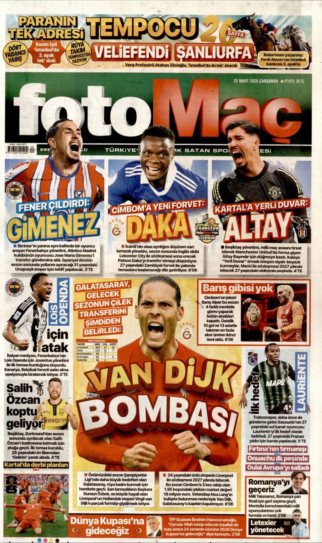 Oyun bozan diplomasi: 25 Mart 2026 Çarşamba güncel gazete manşetleri 26