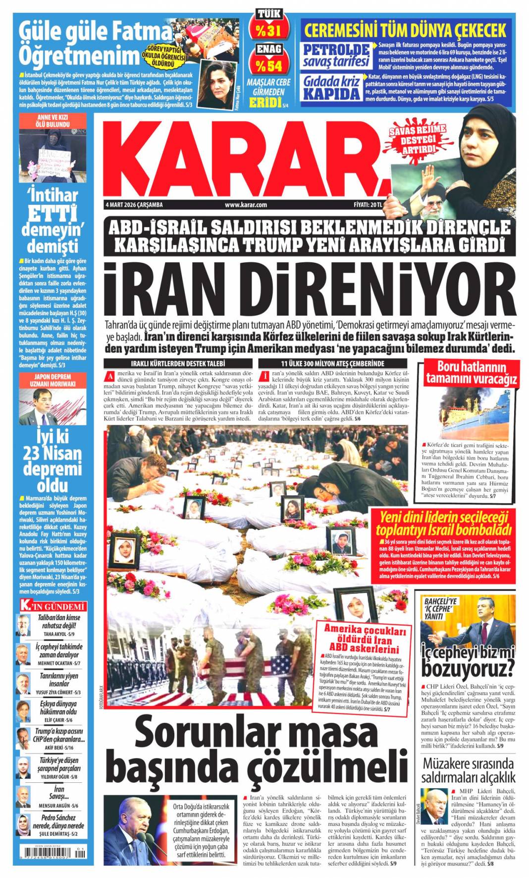 165 çocuğun katilisiniz: 4 Mart 2026 Çarşamba güncel gazete manşetleri 20