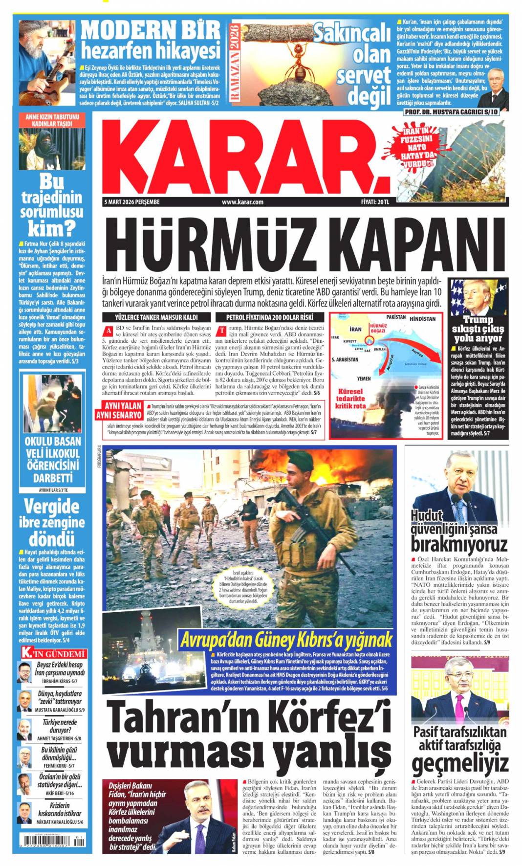 Siyonist canilerin savaş tuzağı: 5 Mart 2026 Perşembe güncel gazete manşetleri 11