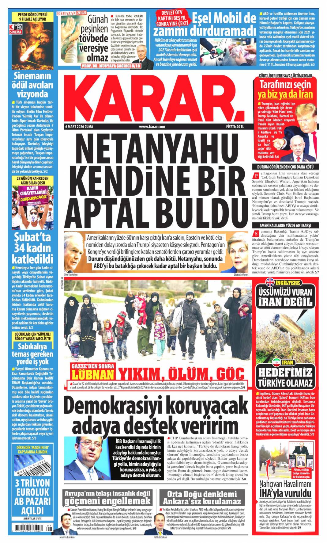 Katillerin planı sivil katliam: 6 Mart 2026 Cuma güncel gazete manşetleri 11