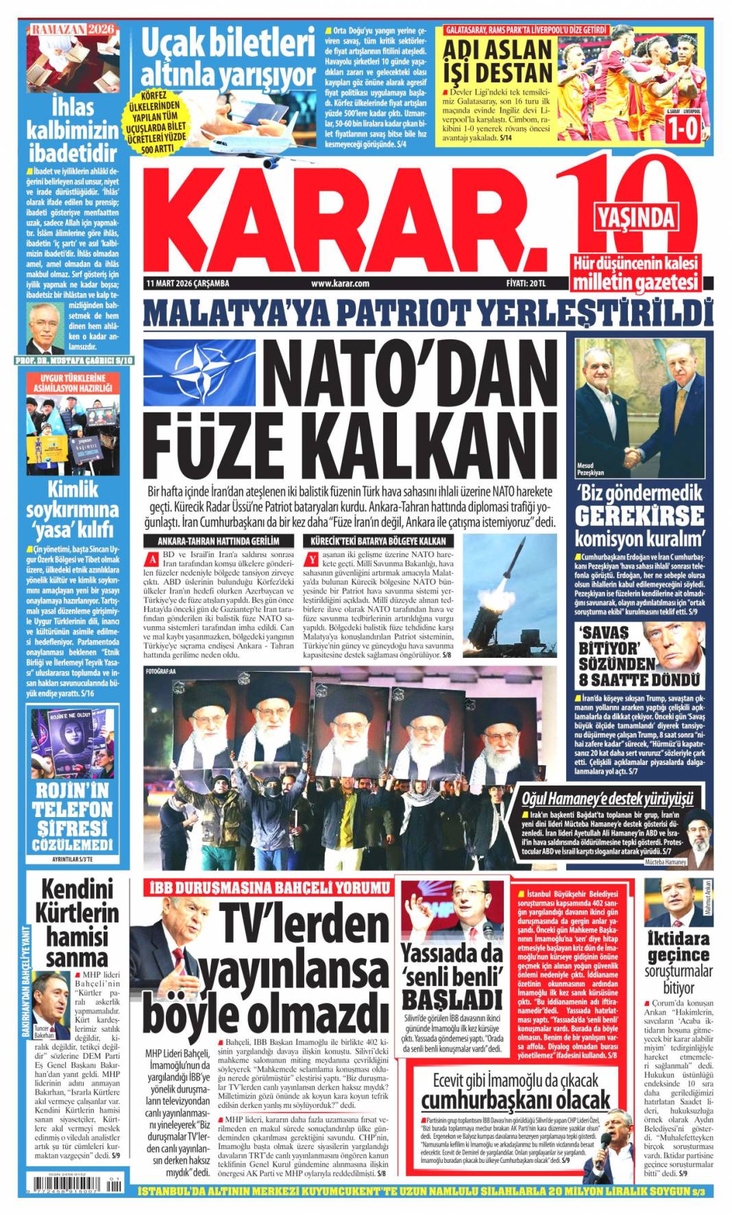 Çocuk katliamına ahlaksız savunma: 11 Mart 2026 Çarşamba güncel gazete manşetleri 14