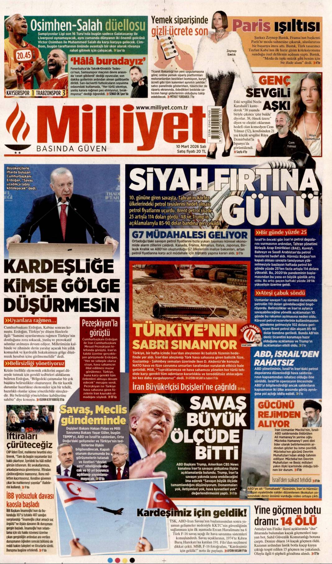 İran sokakta İsrail sığınakta: 10 Mart 2026 Salı güncel gazete manşetleri 5