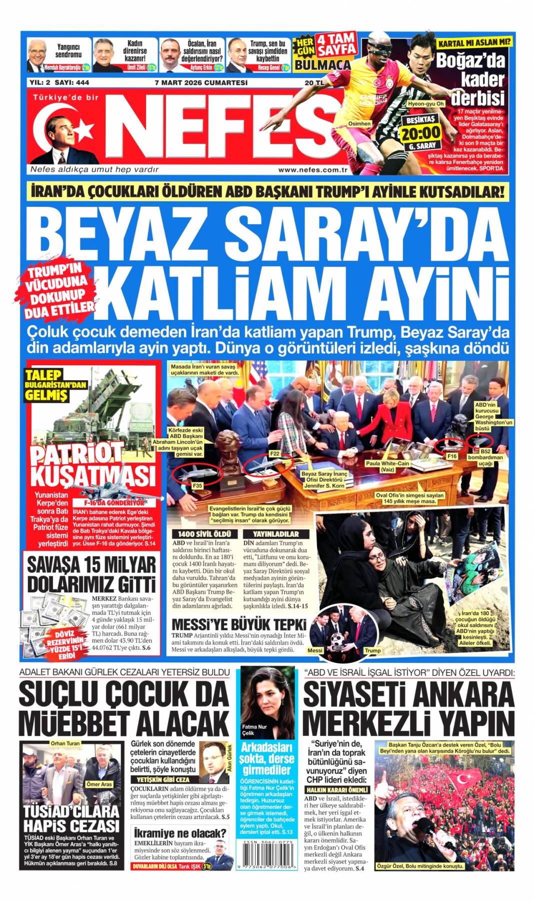 Kürtler 'Bu kez yokuz' dedi: 7 Mart 2026 Cumartesi güncel gazete manşetleri 15