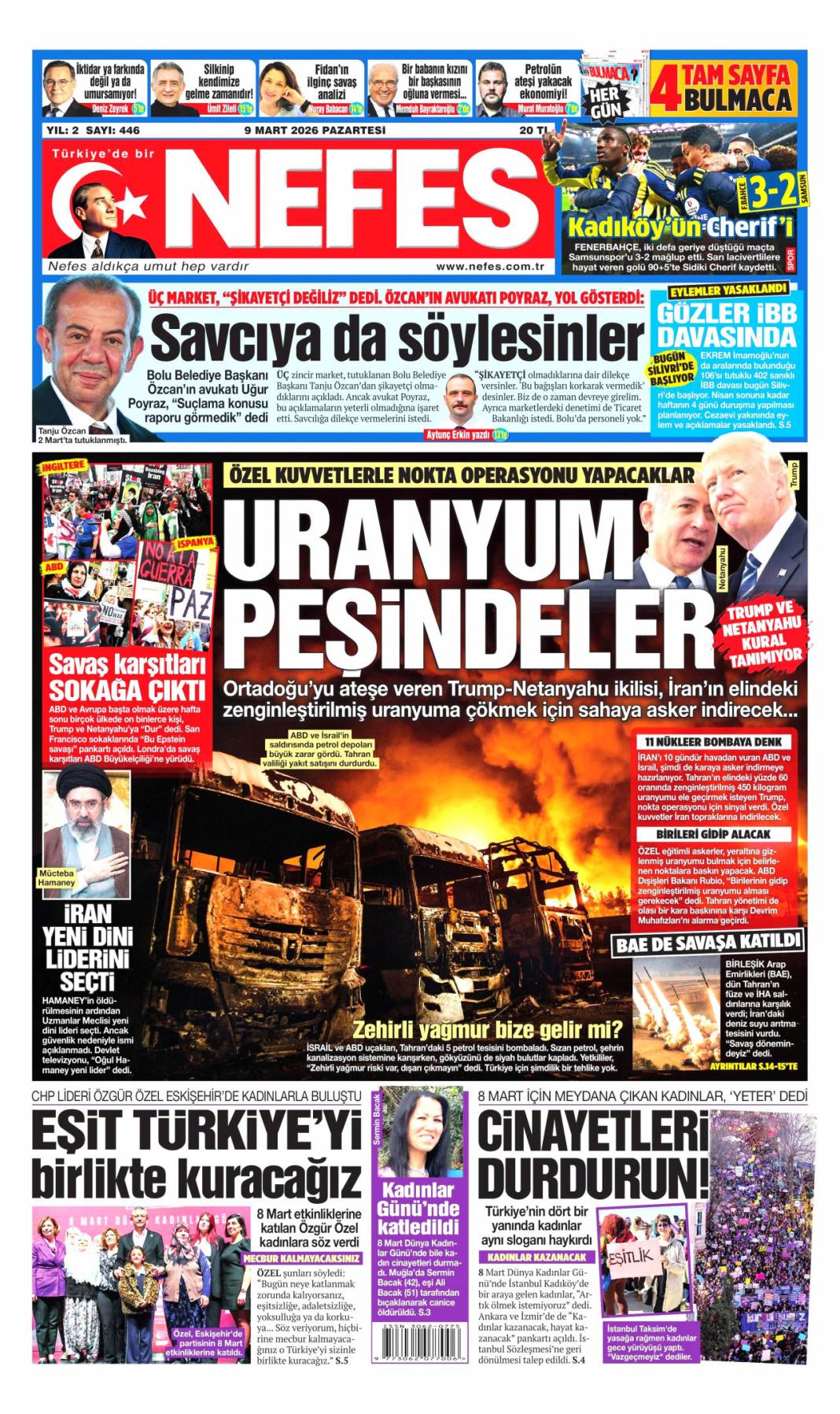 Petrol için dünyayı ateşe attılar: 9 Mart 2026 Pazartesi güncel gazete manşetleri 15